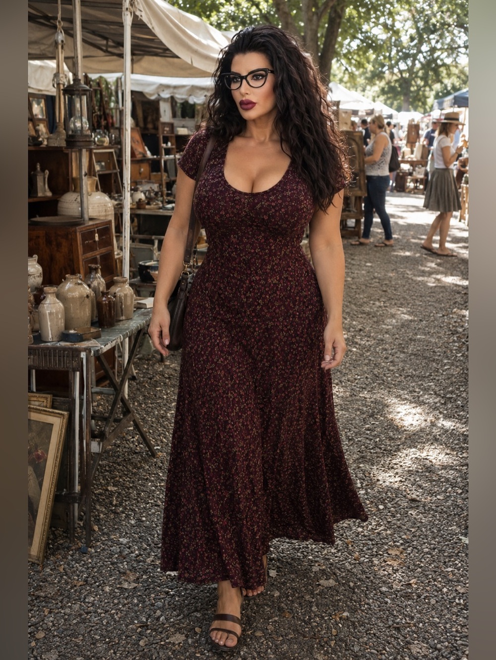 LuLaRoe Ana Maxi Dress Maroon Floral Short Sleeve Fit Flare Burgundy Whimsygoth
